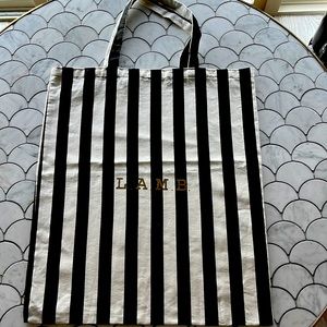 L.A.M.B oversized striped cotton tote bag